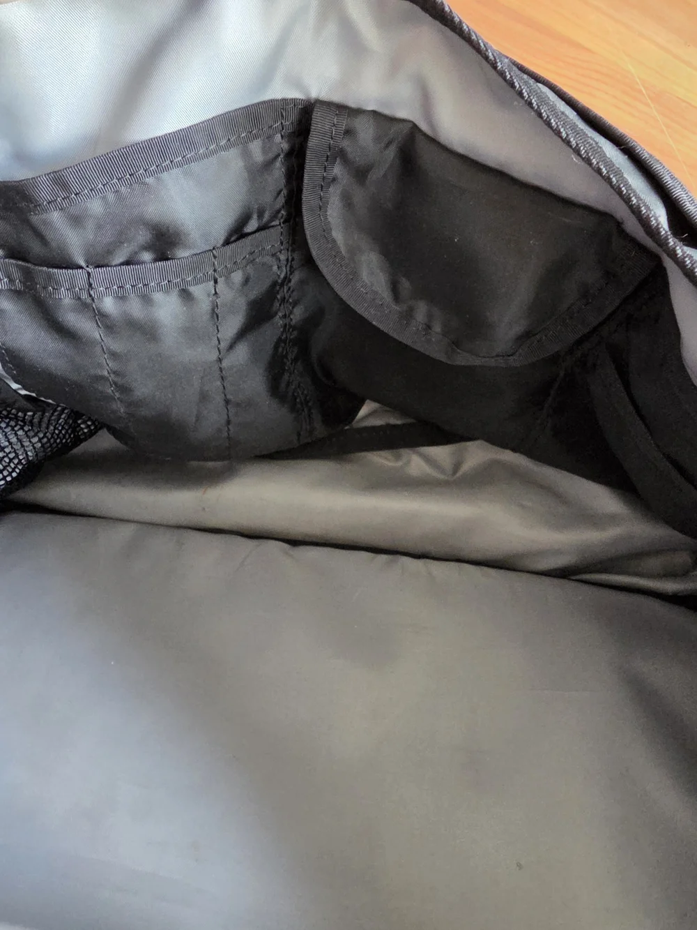 Timbuk2 Large Gray Black Messenger Padded Laptop Bag with Orange Rainfly